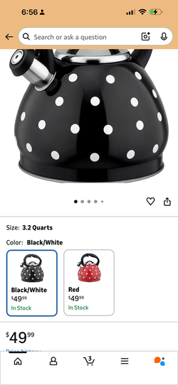 Tea Kettle Stovetop, Whistling Teapot 304 Stainless Steel 3.2 Quart Teakettle, Polka Dot Teapots for Stove Top, Whistle Tea Pot with Cool Touch Ergono