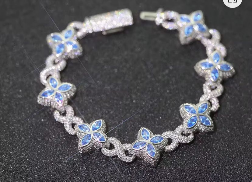 Silver And Moissanite Bracelet
