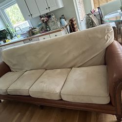 Leather & Fabric Sofa