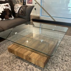 Mid Century Modern Glass Coffee Table 