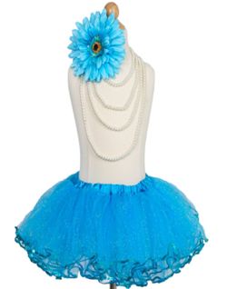 Aquamarine Sparkling Sequined Tutu Skirt