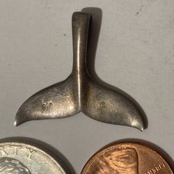 Vintage Sterling Silver Pendant Whale Tail