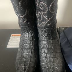 Altos Black Snakeskin Cowboy Boots