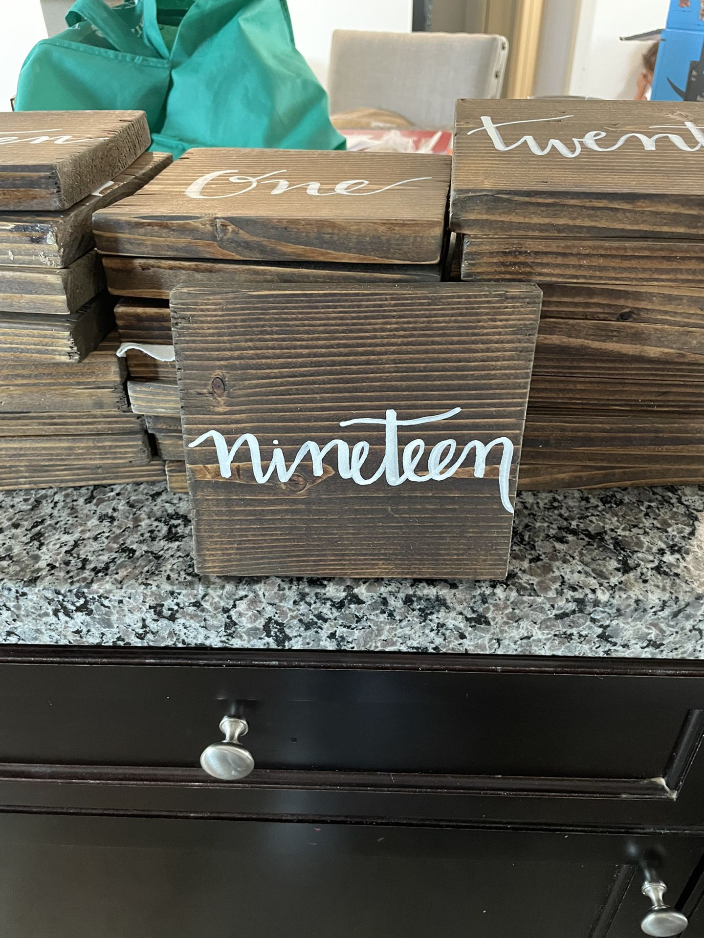Table Number Signs 