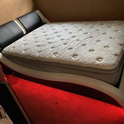 Queen Bed Frame And Mattress with LED lighting