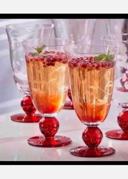 Vasos Con Pedestal Rojo Princess Moderna 