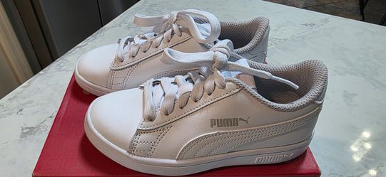 Puma White Low-Top Kids Sneakers