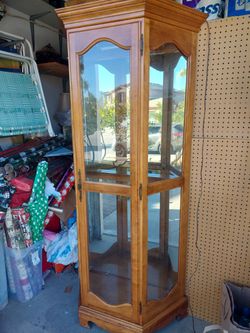 Antique  Lighted 5 Shelf Curio