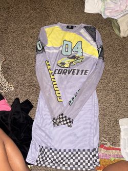 Vintage Body Con Dress Corvette Graphic 