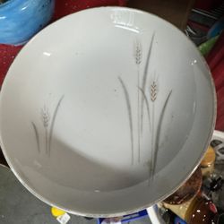 Platinum Wheat" fine china bowl made in Japan, likely produced between the 1950s and 1960s. 