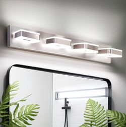 4-Light LED Vanity Light, Brushed Nickel, 30 Inches