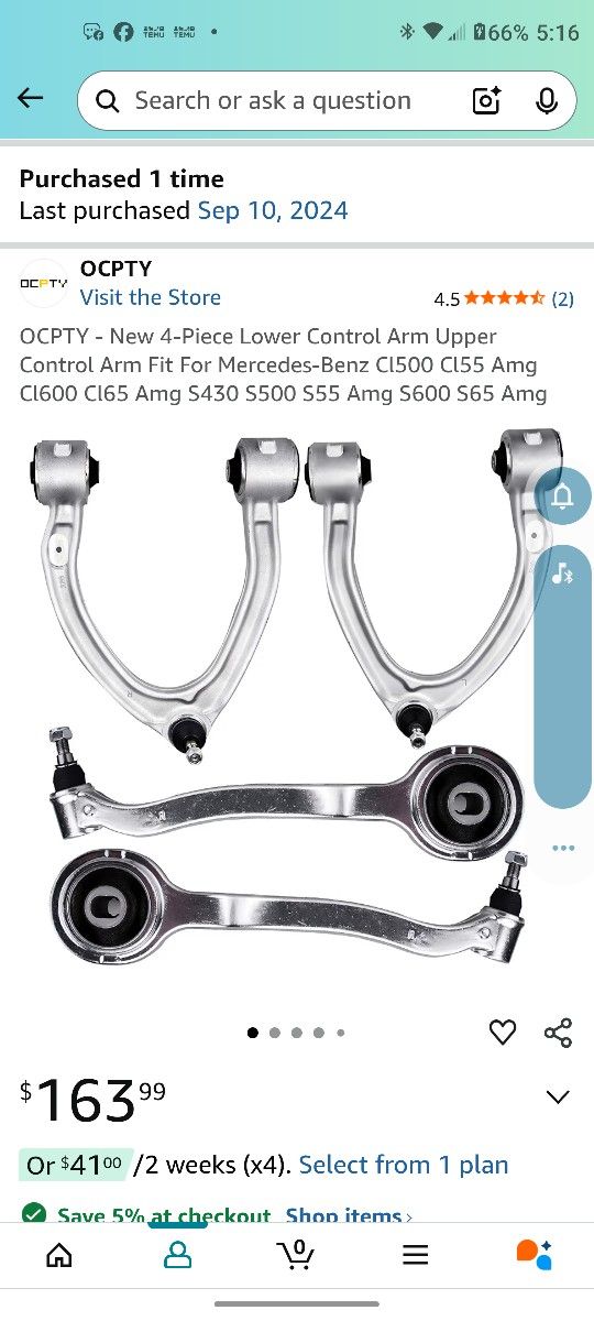 6 Piece suspension for 2000-2006 Mercedes Benz S430/S500