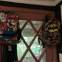 Mario Brothers And Batman Backpacks