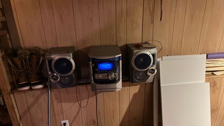 Sharp Cd Do-300 3 Disc Cd Changer Both Speakers Dual Cassette Player