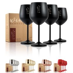 Wine Glass Metal - Set Of 4