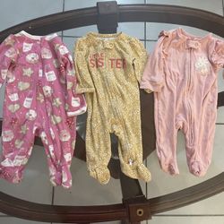 Baby Zip Up Footed Cotton Bodysuit Clothes 0-3 Months