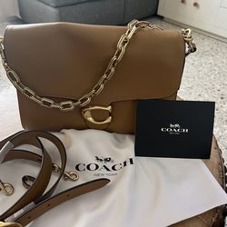 ✨ COACH Tabby Shoulder Bag – Caramel Leather / Gold Chain – Like New ✨