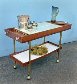 Mid century Salton Paul McCobb style bar cart/serving trolley