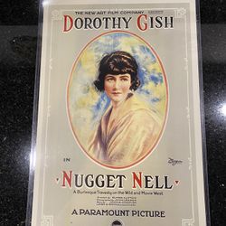 Vintage DOROTHY GISH in NUGGET NELL 11x17” Cinema Poster in Vinyl Cover