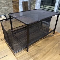 Metal Storage Container with Pull Out Drawer