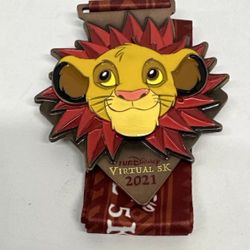 Run Disney Virtual 5K Marathon 2021 Medal Lion King Simba New