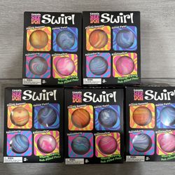 Needoh Teenie Swirl Ball Squish Toy Pink Blue Orange Purple