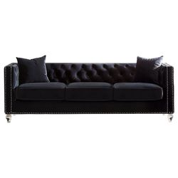 Nice New  Sofa In Black Velvet