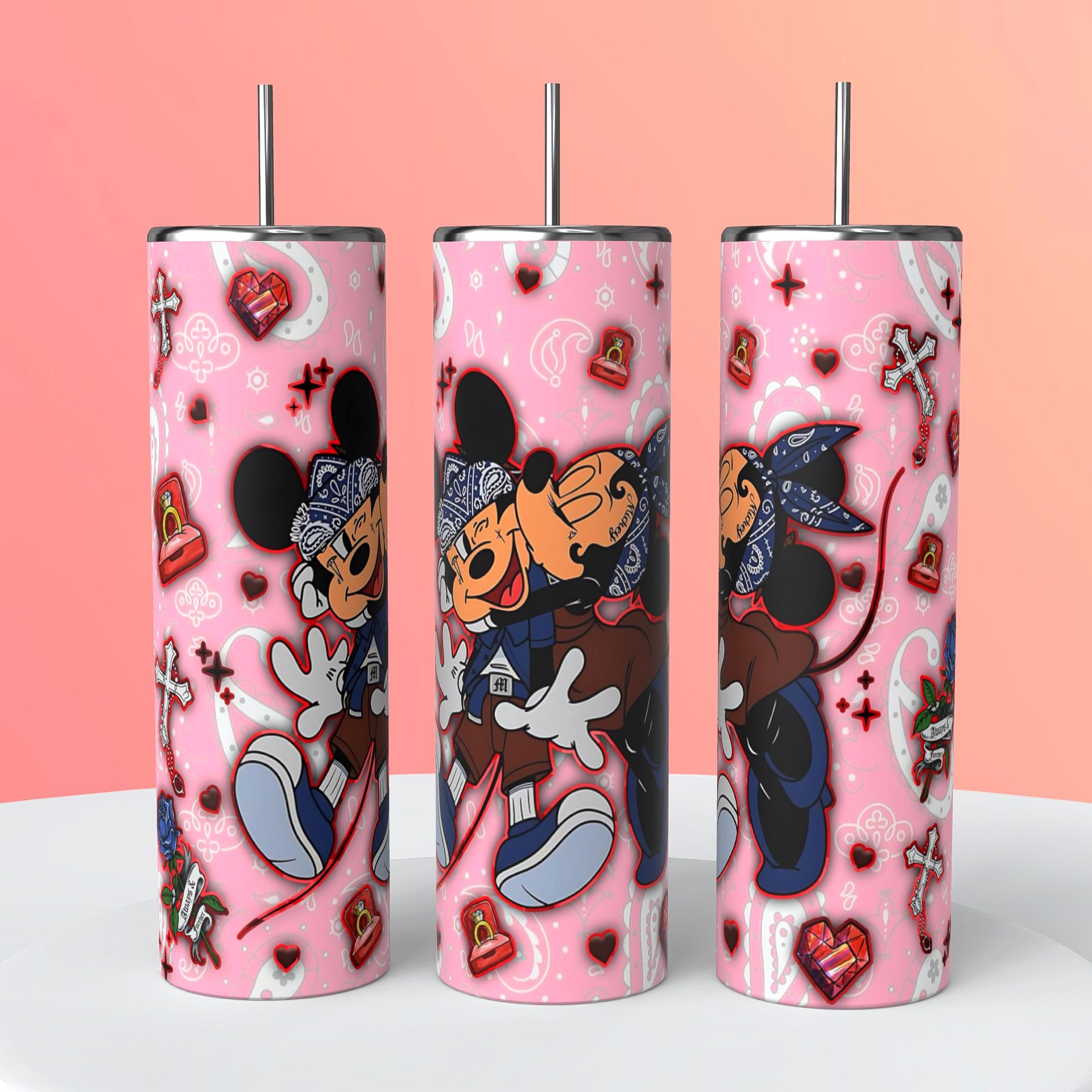 Mickey And Minnie Mouse Tumbler