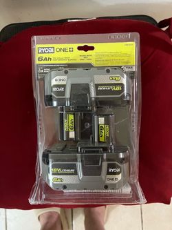 Ryobi one double battery lithium 6ah 18v