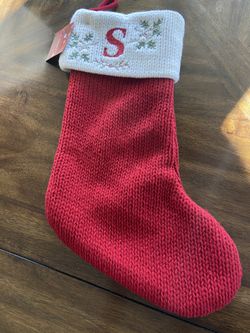 New Christmas Stocking Red Monogram S