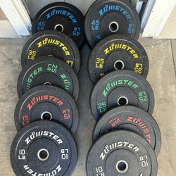 Olympic Bumper rubber hi temp plates 260lbs total