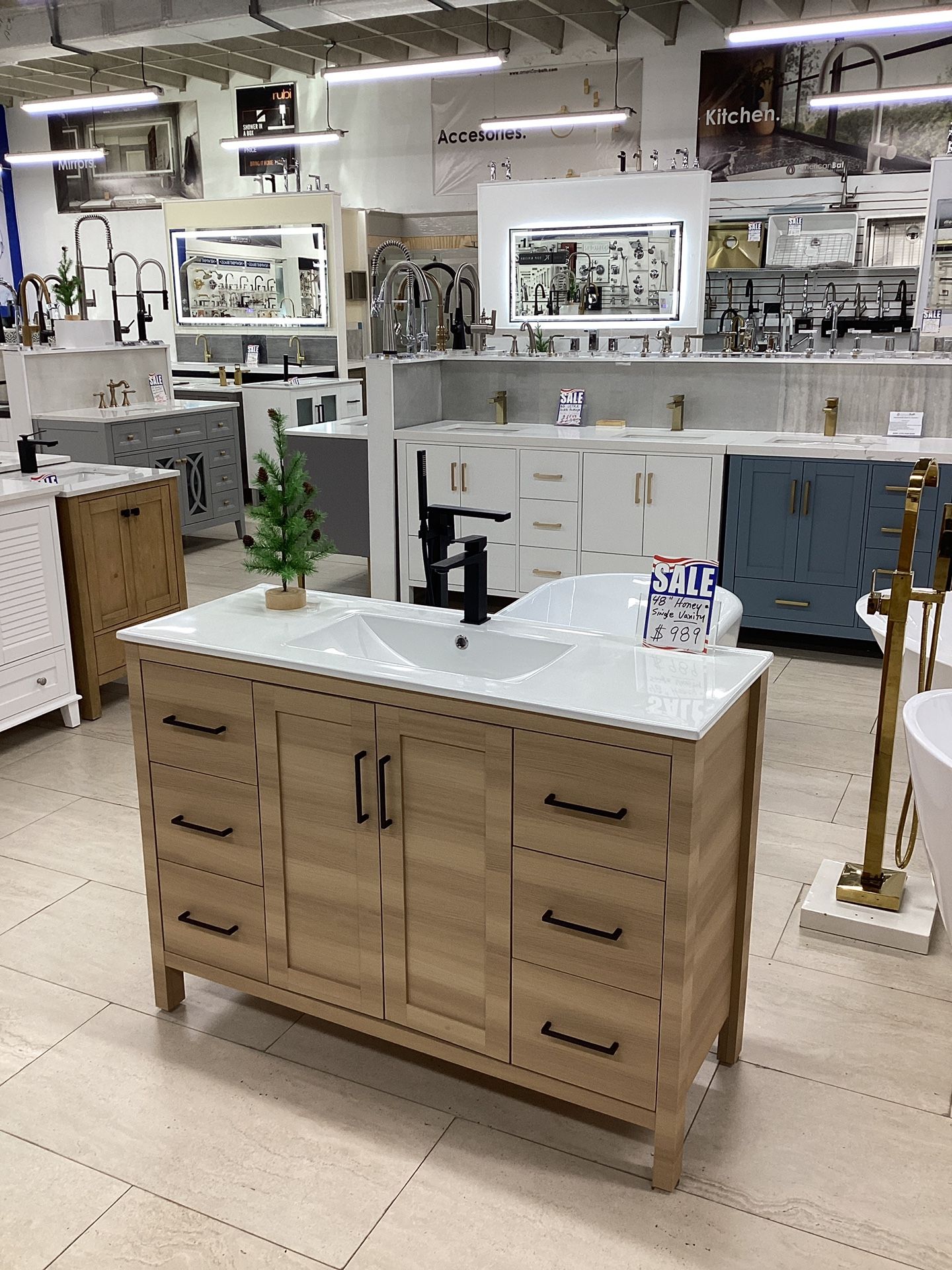 48” Bathrooms Vanity Cabinet New Wood Fully Assembled Softclose Drawers Doorsbwjite Ceramic Top Sink Integrated Read6 For Pick Up Today