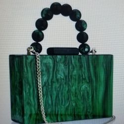 New-Jessie Acrylic Evening Marble Clutch Bag