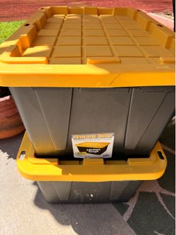 Two 27 gal tough totes