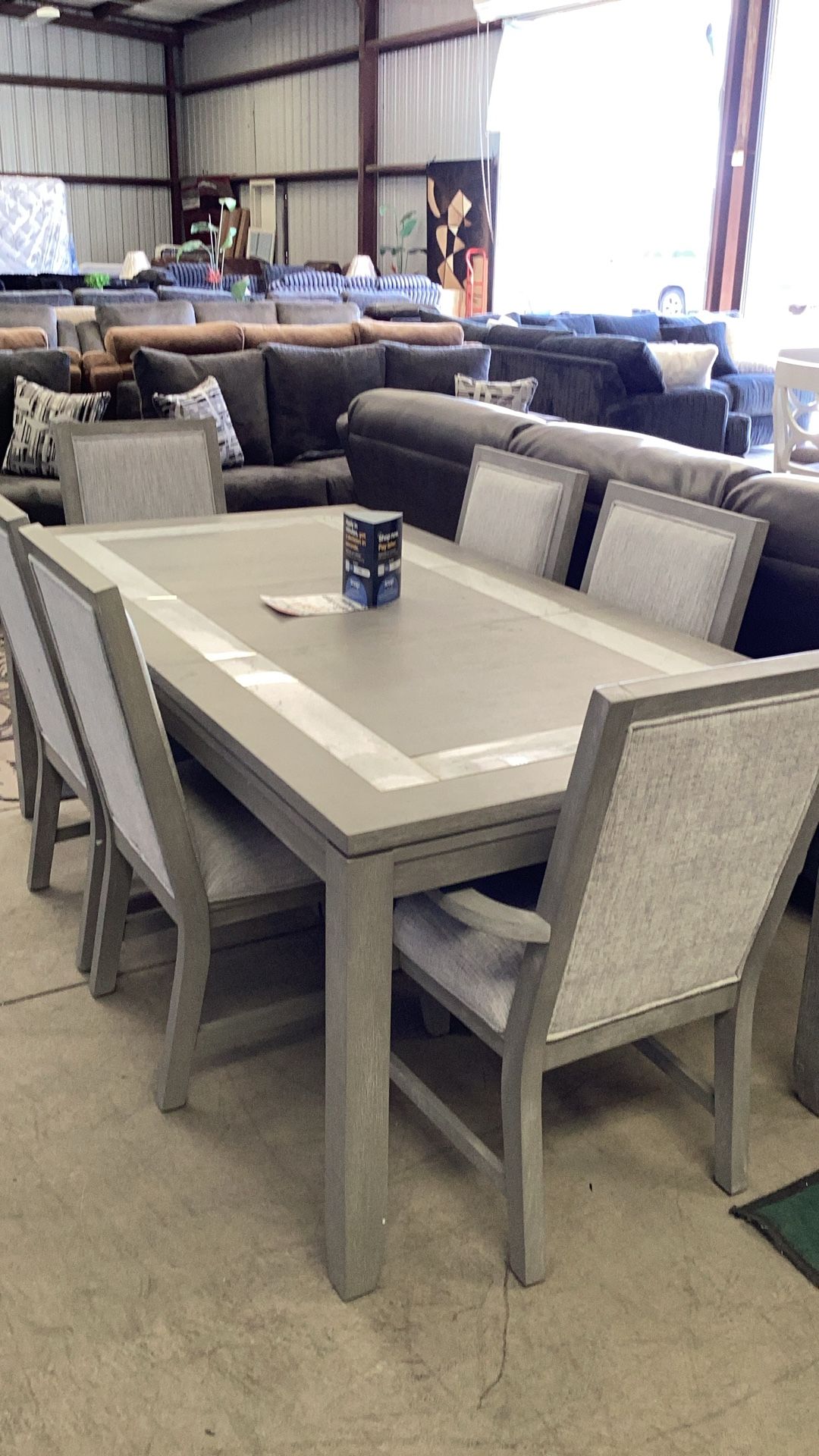 Brand New Dining Table, Beautiful Color Like Gray With Marvel Finish 78” X 40” Ready To Deliver