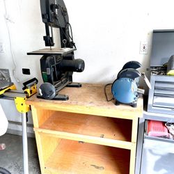 Cabinet With Saw, Grinder & Vice Grip