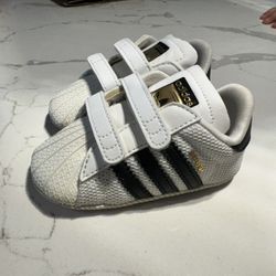Adidas Shoes Infant Superstar Crib Size 3K White Black newborn 