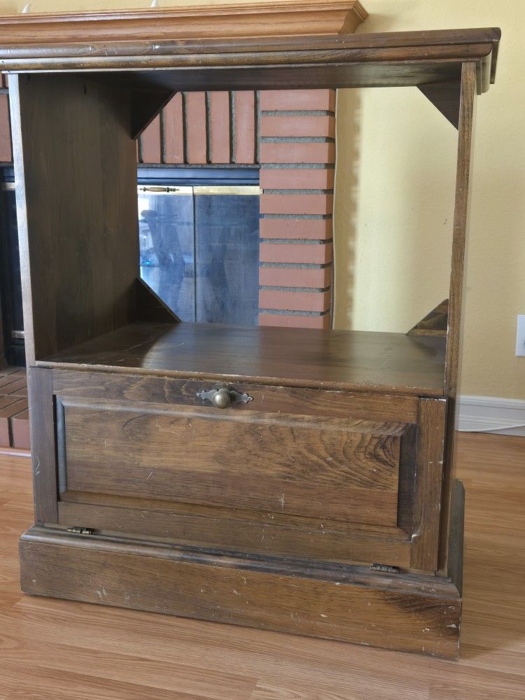Wooden TV Stand with Storage Drawer