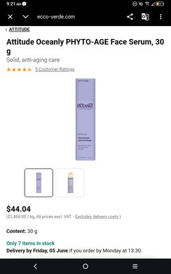 Oceanly face serum, sales for $45 online I have not used it or opened it I would like to lose it for half of that 20 bucks or best offer please