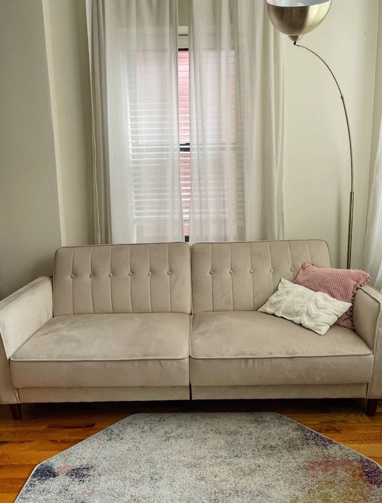 Modern Convertible Sofa Futon – Space-Saving Double Bed