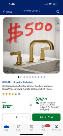 KOHLER Shop the Collection Castia by Studio McGee Vibrant Brushed Moderne Brass Widespread 2-handle Bathroom Sink Fauc..