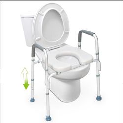 OasisSpace Raised Toilet Seat with handles-300lbs

