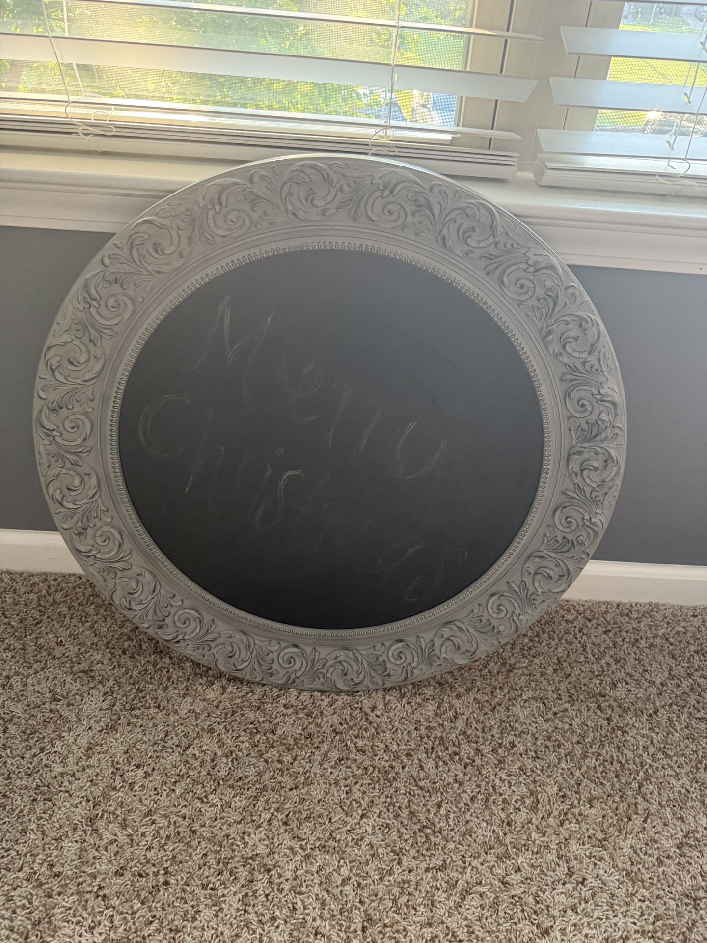 Round Grey Chalkboard