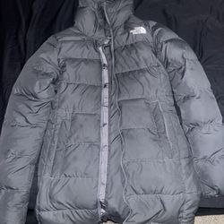 Grey North Face Puffer Jacket 