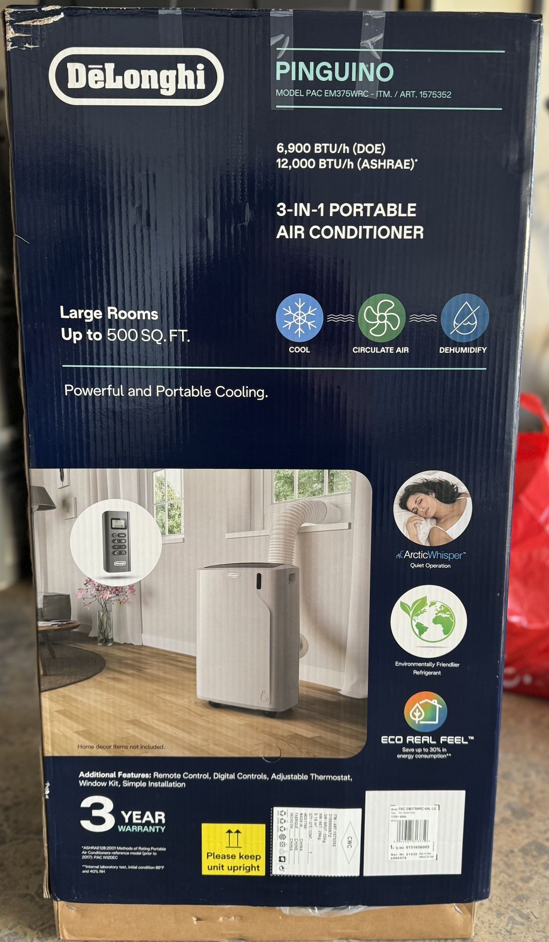 Delonghi 3-in-1 Portable Air Conditioner