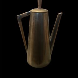 Mid-Century Modern Tin and Teak Coffee Pot from Royal Holland Pewter KMD