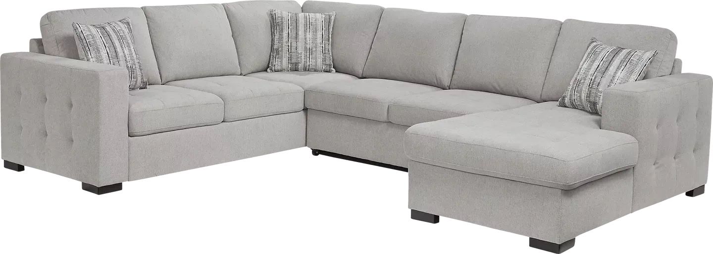 Angelino Heights Gray 3 Pc Sleeper Sectional