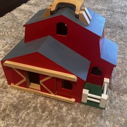 Wooden Toy Barn – Sturdy & Classic Farmhouse Playset