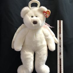 Halo Beanie Buddy by Ty Large 15” Sized Angel Bear w/Halo and Angel Wings