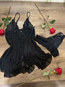 Black Lace Babydoll Lingerie Set
